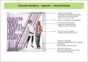 Stripes theme window design for Pantaloons