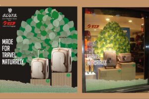 VIP luggage nature campaign window display